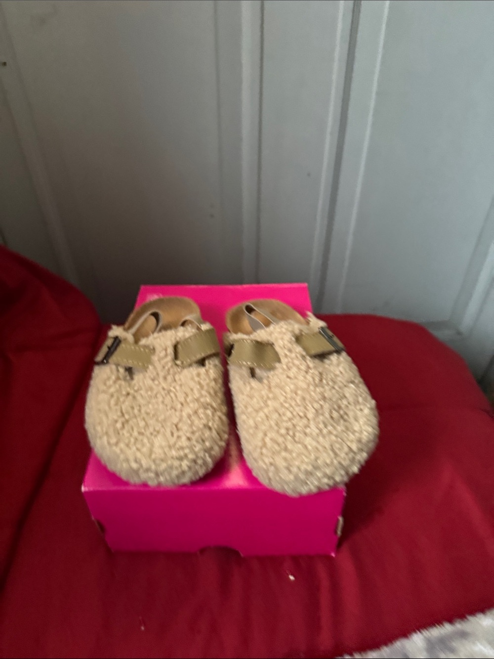 Birkenstock Kids Shearling Clogs in Beige